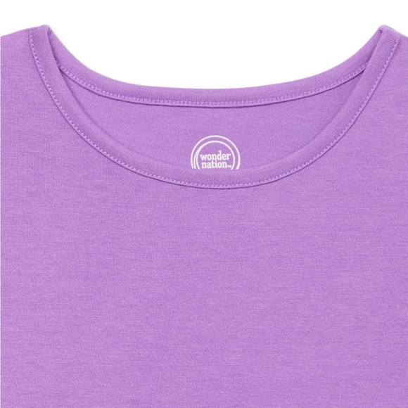 Purple Girls Top Wonder Nation Girls Short Sleeve Peplum Top with Better Cotton - Picture 3 of 5